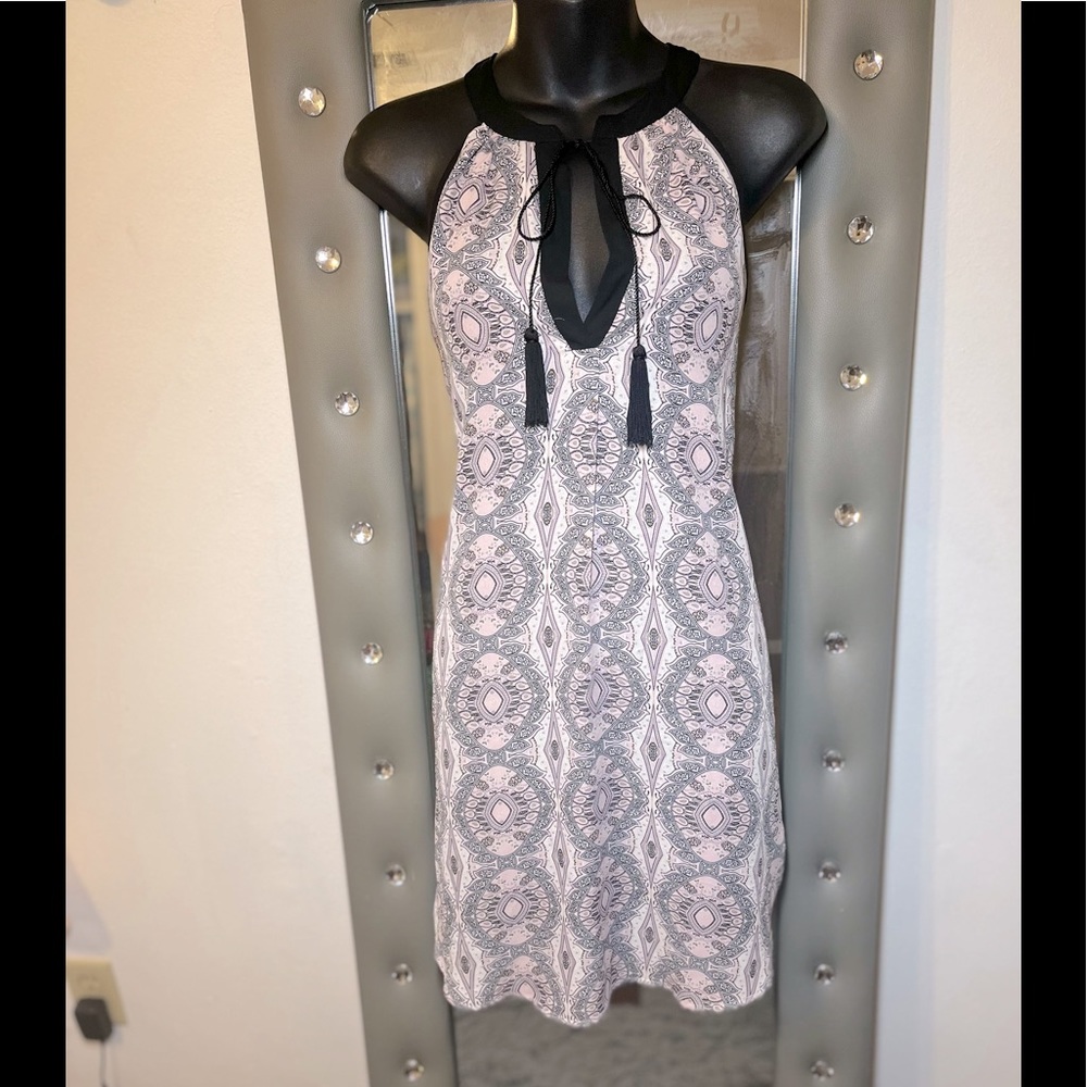 High open neck sleeveless dress